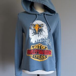 Harley-Davidson Blue Graphic Hoodie for Women